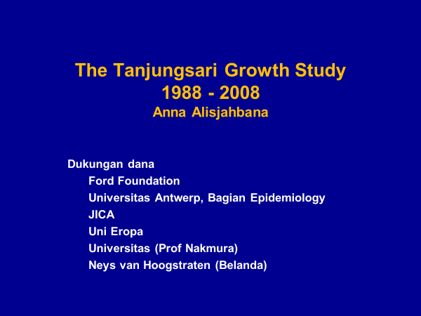 Map of Tanjung Sari Cohort Study before Area Expansion in 2001
